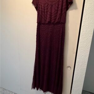 Adrianna Papell Deep Burgundy Maxi Dress